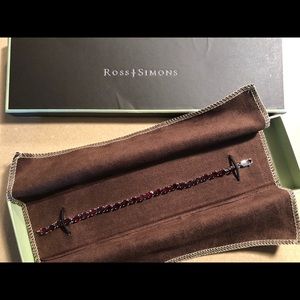Ross Simons Garnet Silver Tennis Bracelet